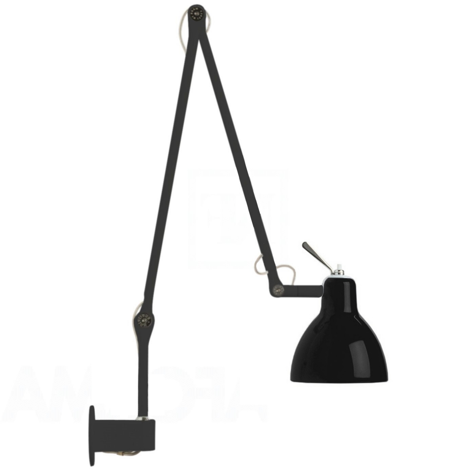 Luxy W2 Applique Murale Noir/Blanc Mat - Rotaliana